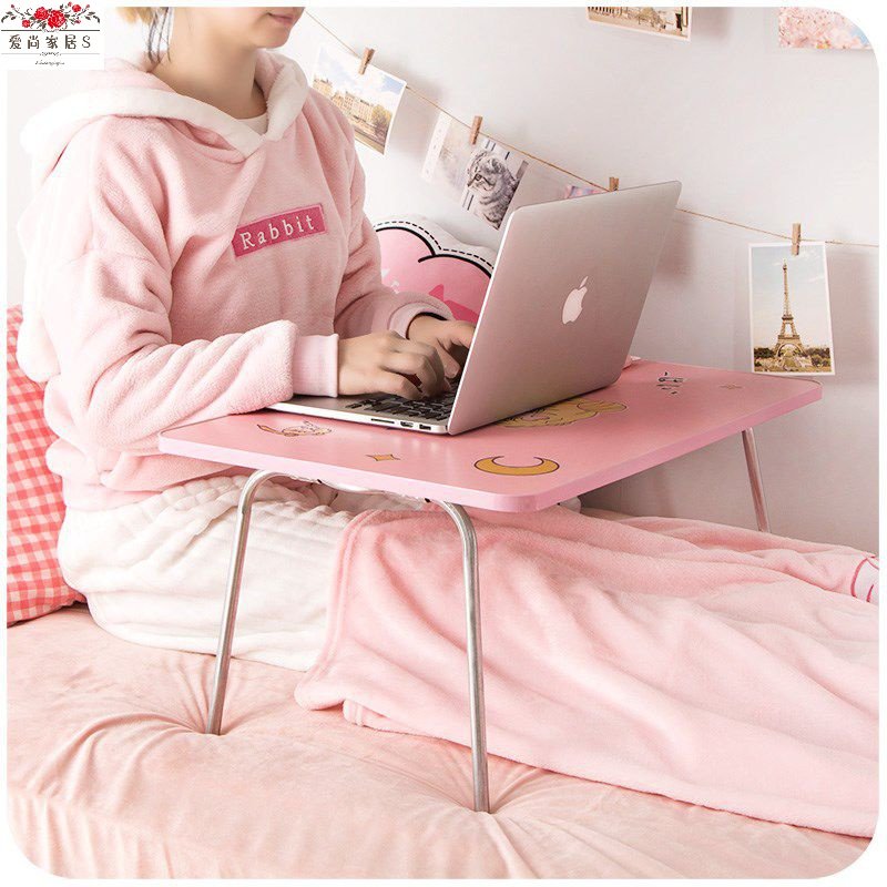 Teenage Girl Hearts Folding Computer Desk Bed Dorms Simple Sloth Small Desk Brief modern Bedroom sitting for home