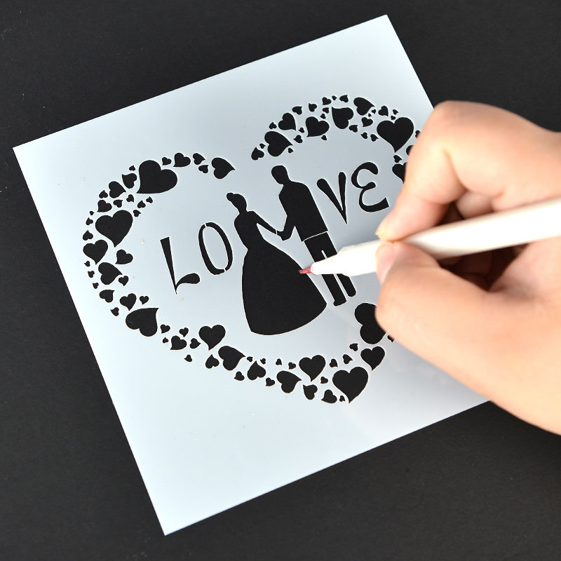 Hollowed-out drawing board DIY album material themed lace drawing tool accessories stencil drawing picture