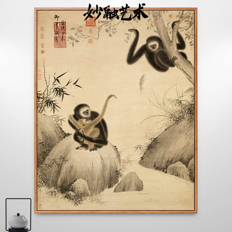 王原祁】山水图 中国画 掛け軸 水墨画 和室 玄関 茶室 壁掛け 美術品