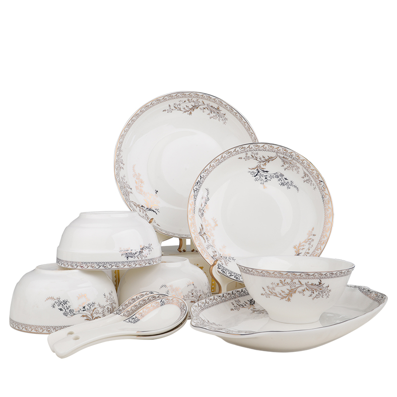 Ceramic bowl household single swan lake rice bowls rainbow such as bowl bowl European tableware up phnom penh to use DIY free combination