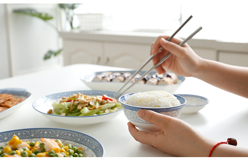 Dishes suit Chinese style household dinner Dishes glair 16 head by 2/4 bowl spoon, plate ceramic tableware four bowls of four plate