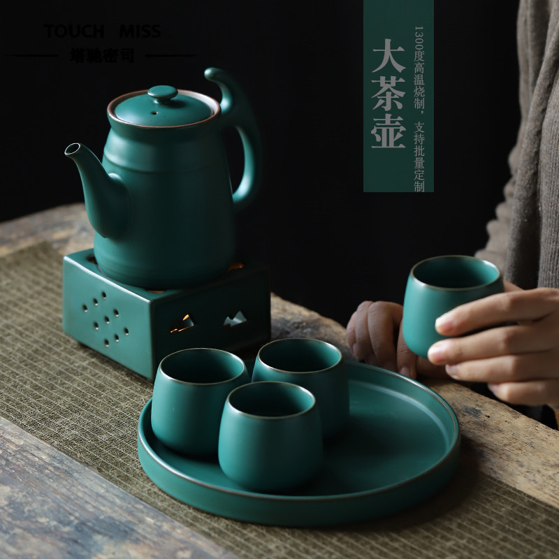 Touch Missday Style Coarse Pottery Tea Set One Pot Four Cups Filter Single Pot Home Design Sense Large Capacity Bubble Teapot 