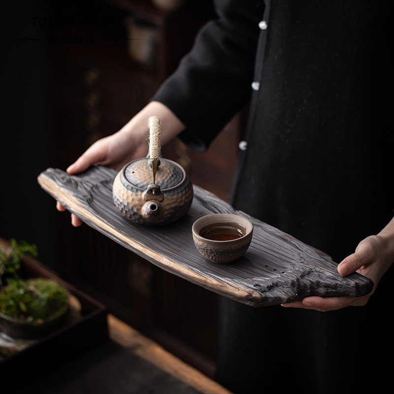 Touch Miss Chinese Ceramic Dead Wood Tea Disk Zen Design Sense Little Bridge Creative Tea Table