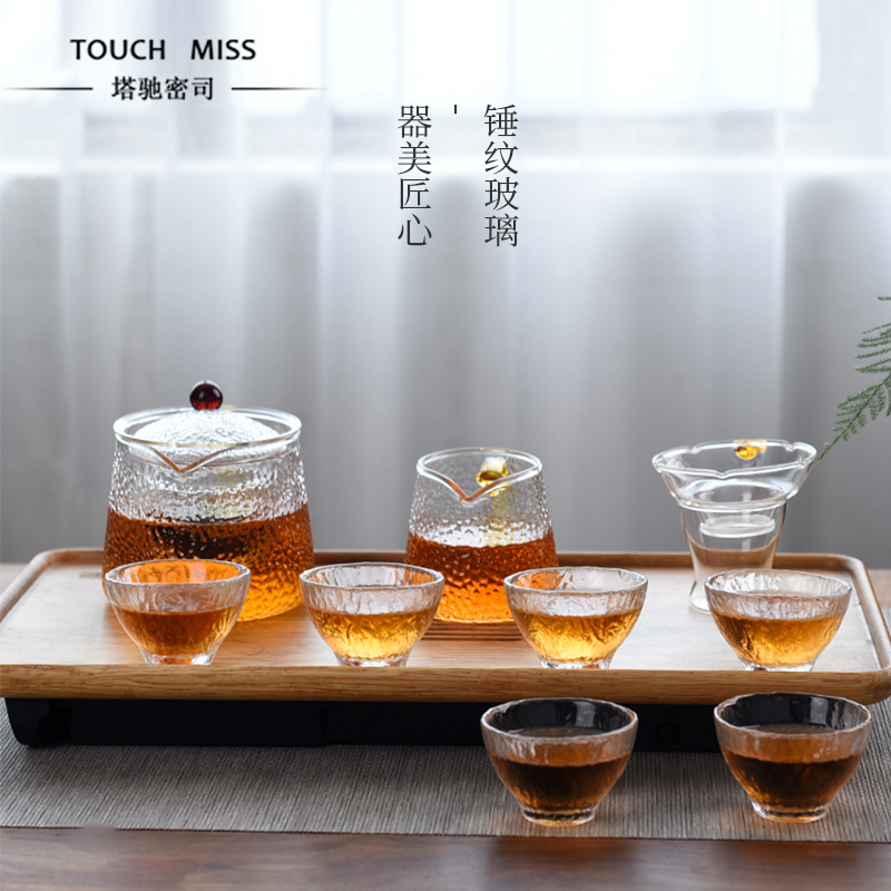Touch Miss modern minimalist tea set heat-resistant glass light extravagant atmosphere high-end small crowdtea teapot tea apparatus