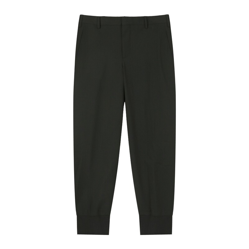 Special 850 - Men's Black High-Waisted Slim-Fit Casual Pants, Slightly Stretchy, Elastic Cuffs, Made in Portugal, Retail Price 4890