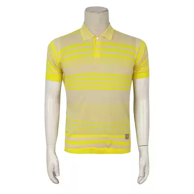 Special 299-summer men's short-sleeved striped POLO shirt yellow Italian public price 2900