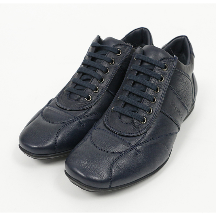 Special 536-GF dark blue lace-up low top casual leather shoes men's calf leather