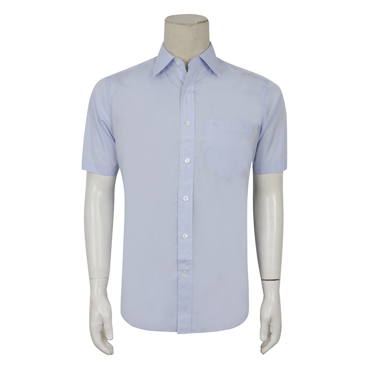 Special 550-KC summer men's short-sleeved shirt 200 pcs embroidery light blue cotton public price 4100