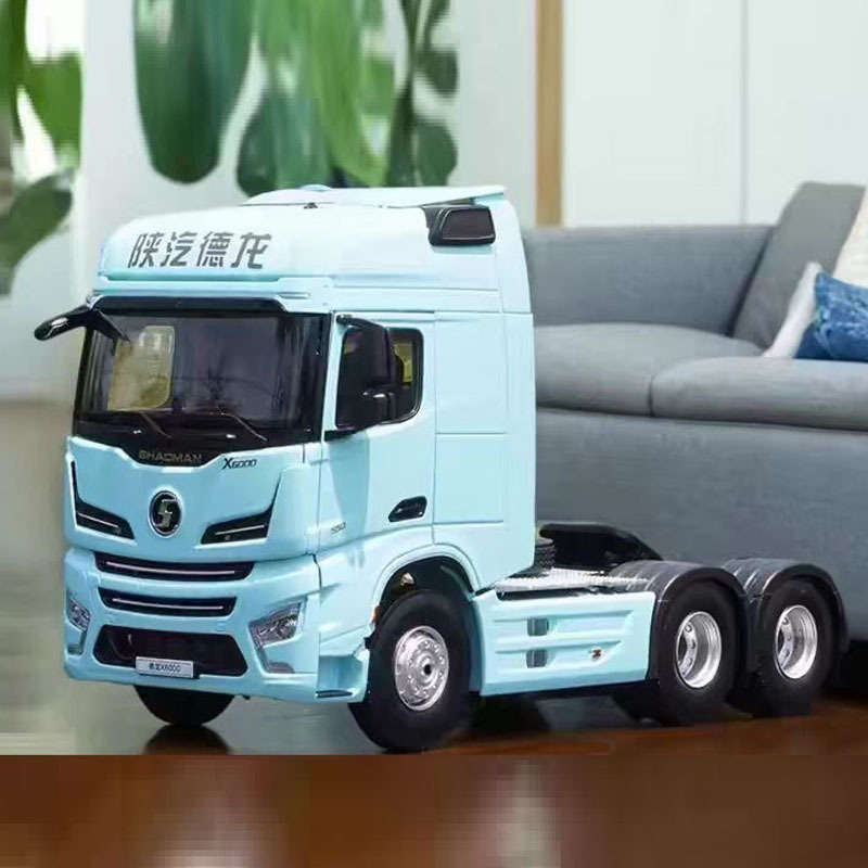 China Shaanxi Automobile Delong X6000 Tractor Truck Trailer Transport Engineering Alloy Truck Model Ornament