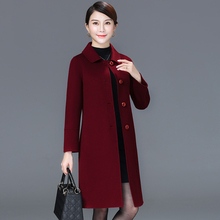 Double sided cashmere coat for women's 2023 spring and autumn slim fit new mid length fashionable woolen coat, stylish woolen coat