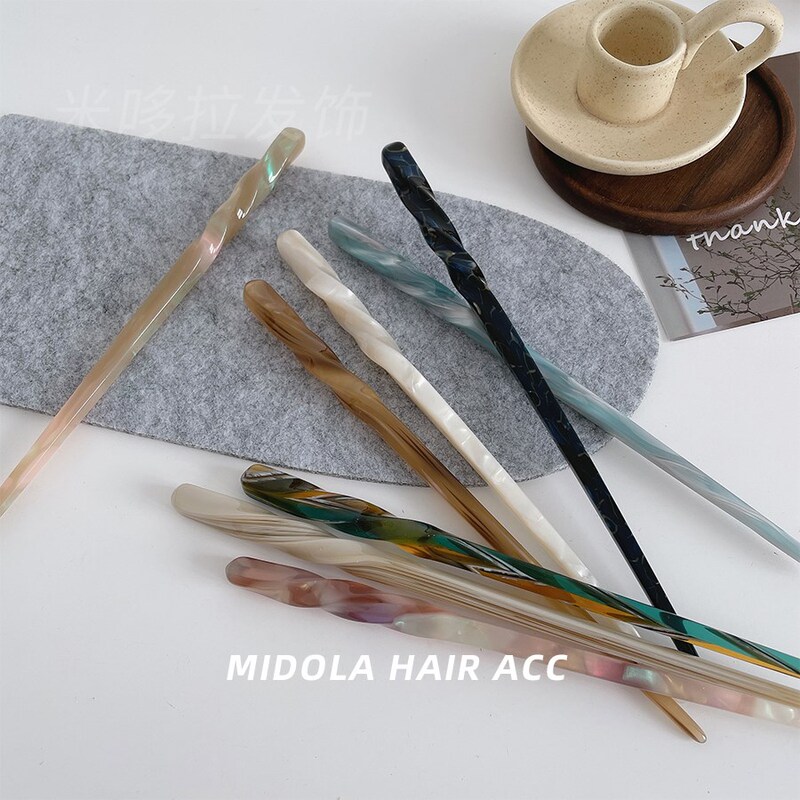 Japanese and Korean Acetate Long Traditional Hairpin, Simple Bun Hairpin Tutorial, Hair Accessory for Women Japanese and Korean Acetate Long Traditional Hairpin, Simple Bun Hairpin Tutorial, Hair Accessory for Women