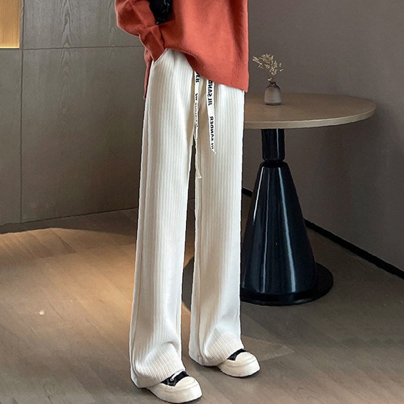 Snowille Broadlegged Pants Woman 2022 Spring Autumn New High Waist Pituitary Sensation Slim 100 Hitch Loose Casual Sports Pants