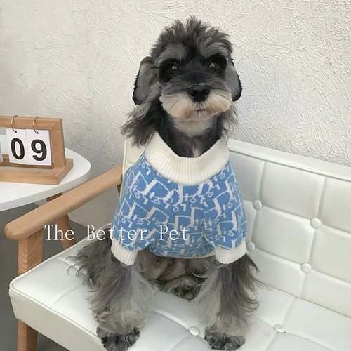Модная бренда для любимой одежды осень и зимний шнаузер борьба с птицами медведь плюшевый щенок теплый свитер собаку густая одежда густая одежда