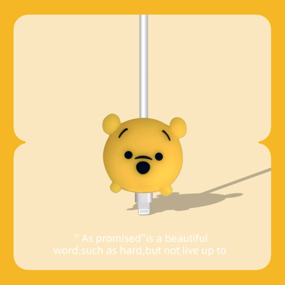 适用所有数据线头通用保护套苹果oppo小米vivo专用网红ins维尼熊卡通皮卡丘充电器头硅胶usb咬线器防折断破损