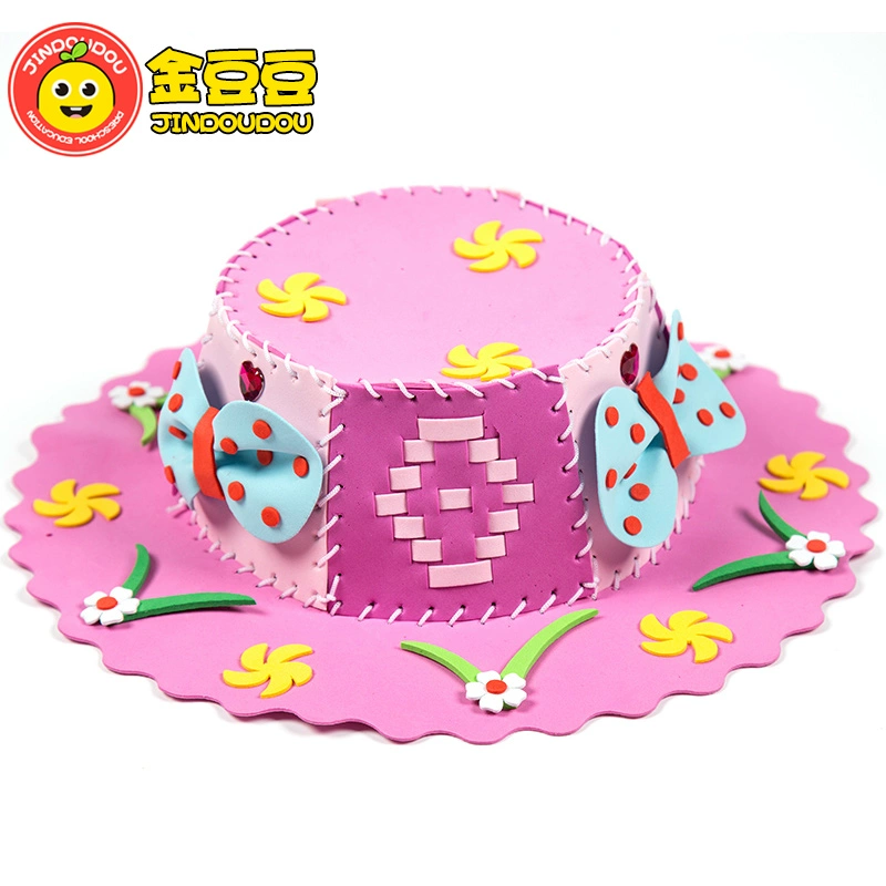 Mũ len trẻ em DIY DIY handmade sáng tạo dán tranh mẫu giáo giáo dục đồ chơi may kit