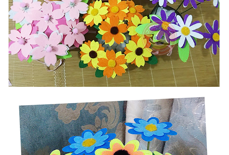 Không dệt chậu hoa hướng dương mô phỏng hoa trẻ em mẫu giáo handmade diy sản xuất nghệ thuật vật liệu sáng tạo gói