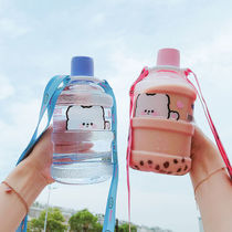 Water dispenser bucket mini cup Net red water cup Creative mini bucket plastic cup female Korean trend students can