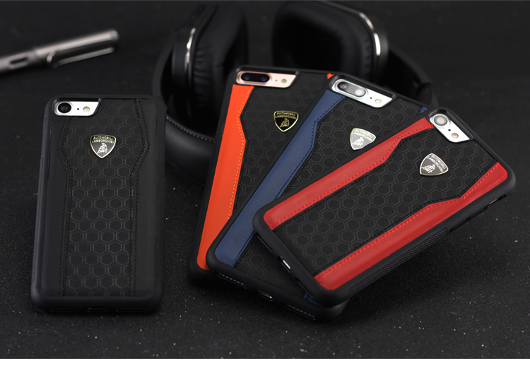 Automobili Lamborghini Huracan D8 Genuine Leather Back Case for Apple iPhone 8 Plus/7 Plus/8/7