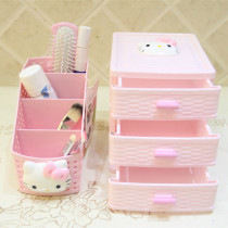 Cute cartoon HELLO KITTY Cat small things desktop cosmetics jewelry box hairclip hair accessories drawer storage box