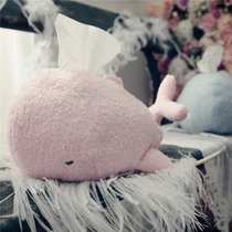 Cute Cartoon Whale Plush Cloth Art for Home Extraction Tissue Box Sets of Napkins Napkins Cardboard Boxes Trim