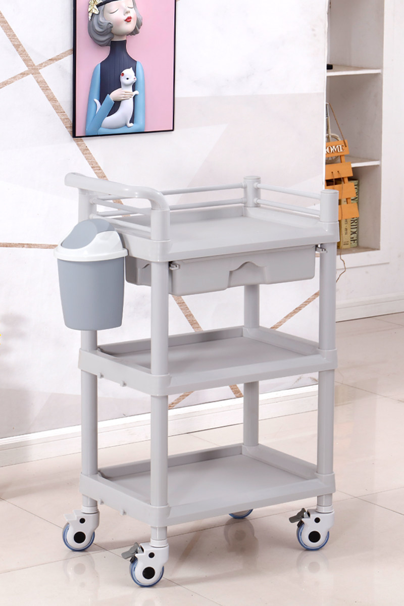 Beauty Salon Trolley Treatment Car Medical Instrument Car Medical Small Bubble ABS Plastic Shelve Tool Car
