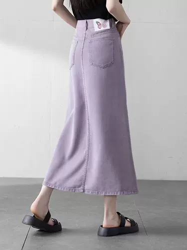 [Юбка-рыбий хвост из тенселя] Милая и прохладная облегающая бедра лета 2025 года — самая подходящая тонкая джинсовая юбка для женщин.