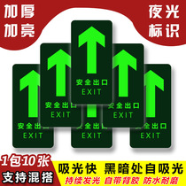 Market wall sticker sign safety export night light spontaneous fluorescent plate fire indicator