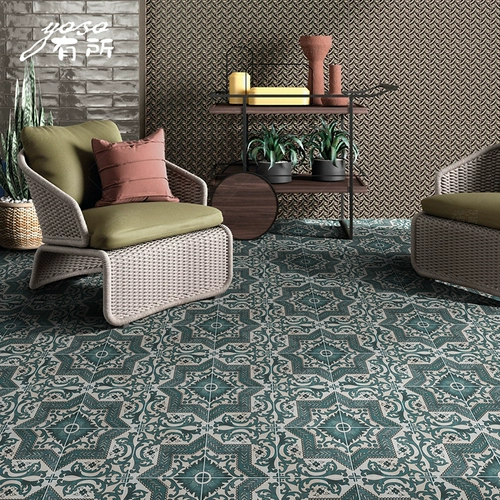 Американская плитка в стиле зеленый ретро -антикварный кирпичный кирпичный кухонный пол плитка по этало