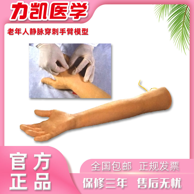 力凯HS13高级老年人静脉穿刺训练手臂模型养老上肢输液教学训练
