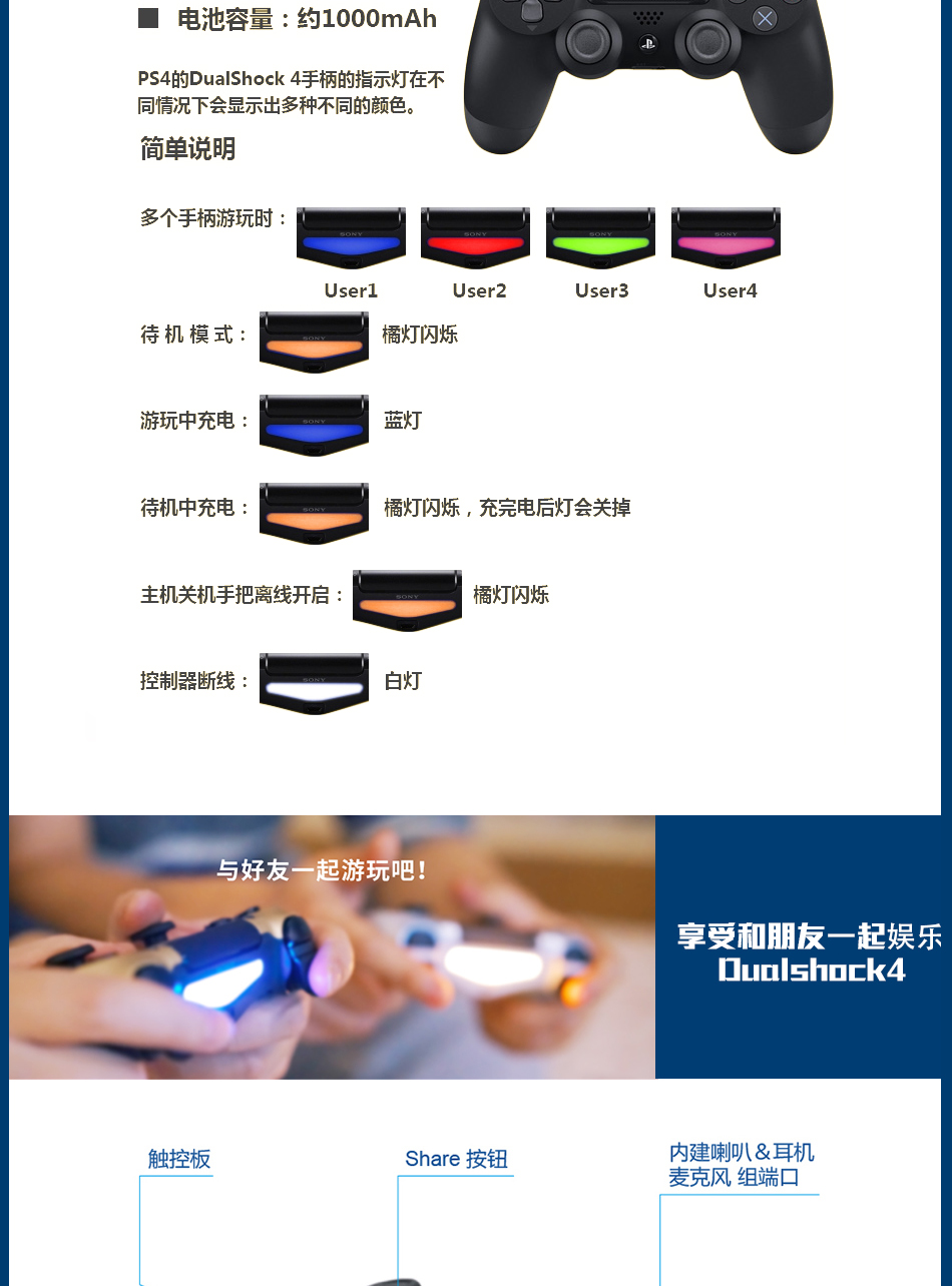 Sony gốc PS4 dòng không dây gốc mới xử lý không dây Bluetooth ưu tú xử lý ngụy trang màu xanh đen và trắng - Người điều khiển trò chơi tay cầm ps4 cho pc