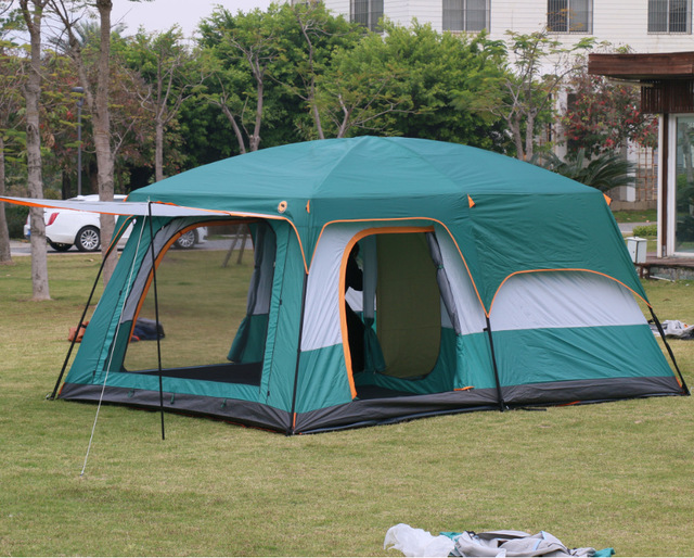 CAMP OUTDOOR CAMPING TENT WATERPROF 6-8-12 People Camping Tent (1627207:2758965069:sort by color:墨绿色8-12人)