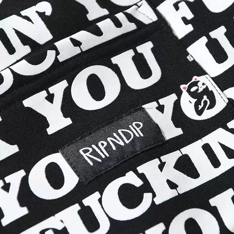 Американский трендовый бренд RIPNDIP Bitch Cat Middle Finger Cat Casual Shorts Hot Pants FUXK полноцветный принт для мужчин и женщин как пары