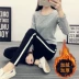 Học sinh trung học 15 mùa xuân và mùa thu và mùa đông cộng với thể thao nhung và giải trí Trẻ em 16 tuổi 18 cô gái cởi quần dài 13 feet quần harem quần áo vintage Quần Harem