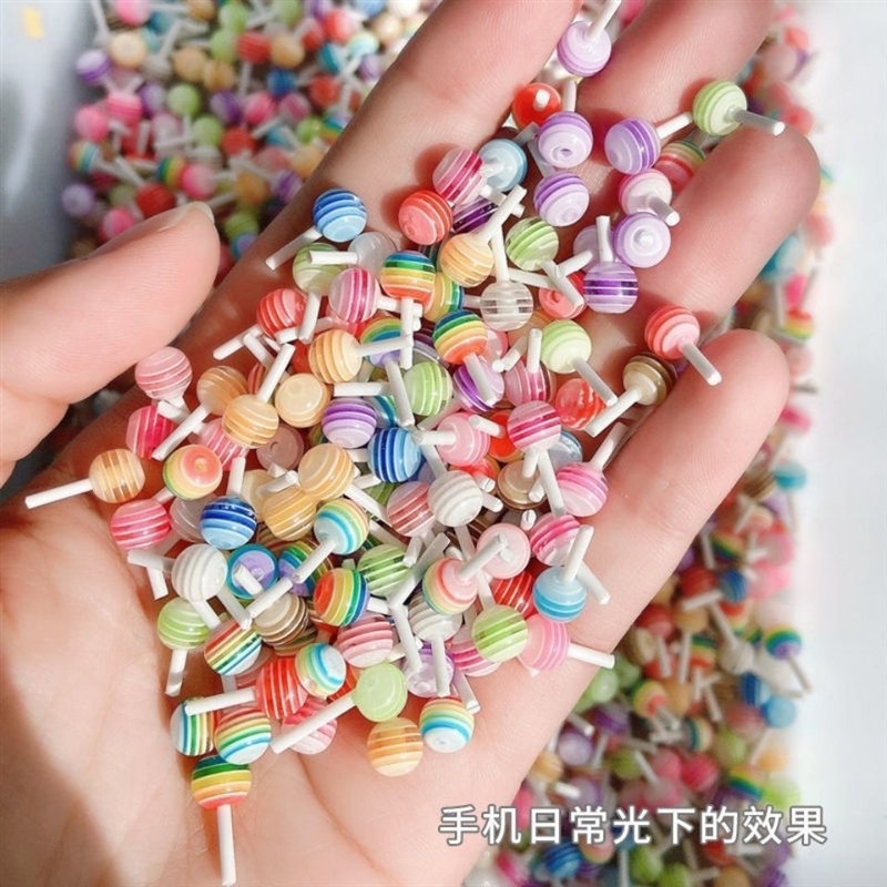 Internet-Famous Lollipop Nail Art Decorations, Colorful Mini Mixed-Color Small Candy-Colored 3D Nail Decoration Accessories