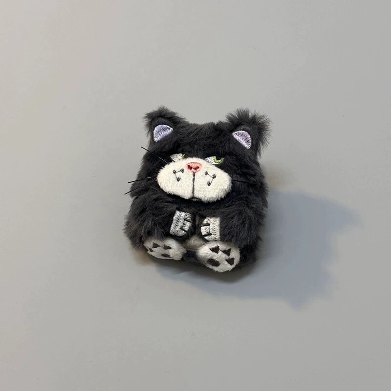 Stuffed Gray Cartoon Cat Suitable for AirPods Pro3 Generation New Wireless Bluetooth Headphone Case Airpods123456 Generation All-Inclusive Protective Case