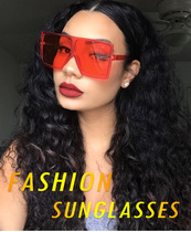 2021 New European and American box sunglasses trend men and women fashion big frame exaggerated color stage performance sunglasses