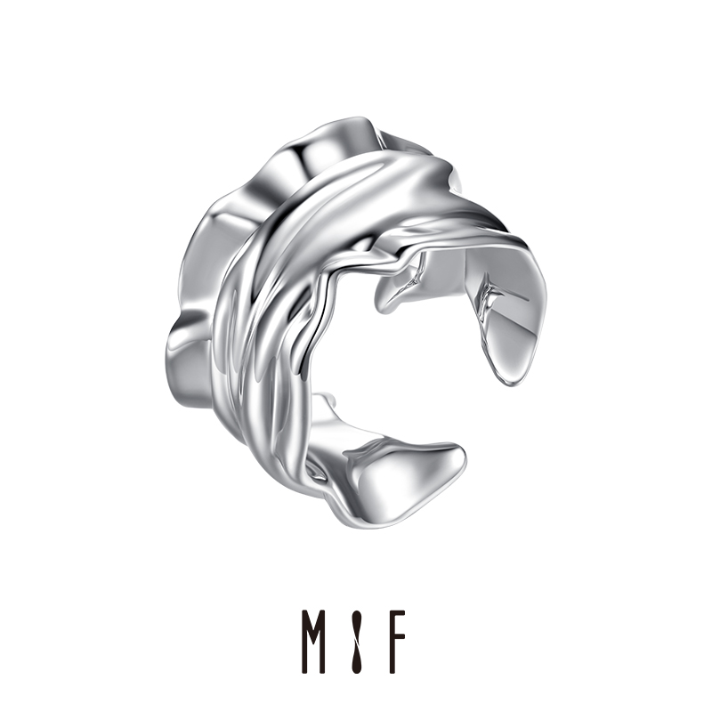 MIF Extra - Day Rocky Series of Fold Silk Ring Woman Roll - edge Superior Luxury Opening ring design ring