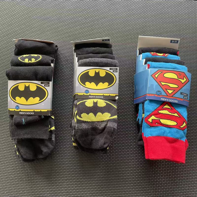 Foreign Trade Export to Europe and America, Men's Batman and Superman Cartoon Pattern Pure Cotton Socks, Long Socks Foreign Trade Export to Europe and America, Men's Batman and Superman Cartoon Pattern Pure Cotton Socks, Long Socks