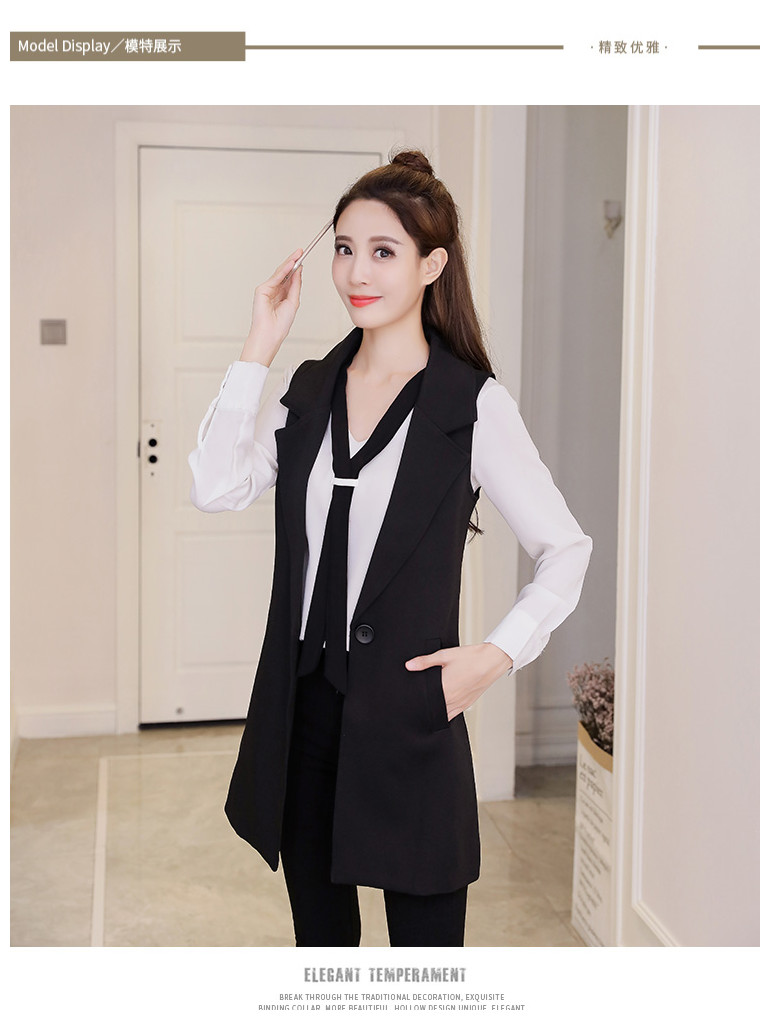 Bộ vest vest nữ 2018 xuân hè mới Hàn Quốc phiên bản vest không tay vest hoang dã trong phần dài của áo vest áo khoác nữ đẹp