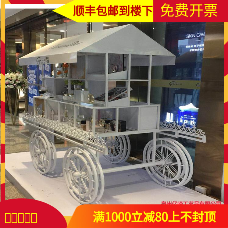 Eu Style Iron Art Promotion Flower Truck Flower Shop Display Rack Super City Shelf Promotion Car Outdoor Wedding Celebration Creative Promotion Shelf