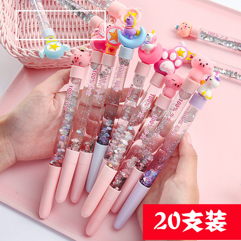 Korea Red Cartoon Neutral Pen Show Sands Sign Pen Xiaoxin Student Activity Birthday Birthday Small Gift Wholesale