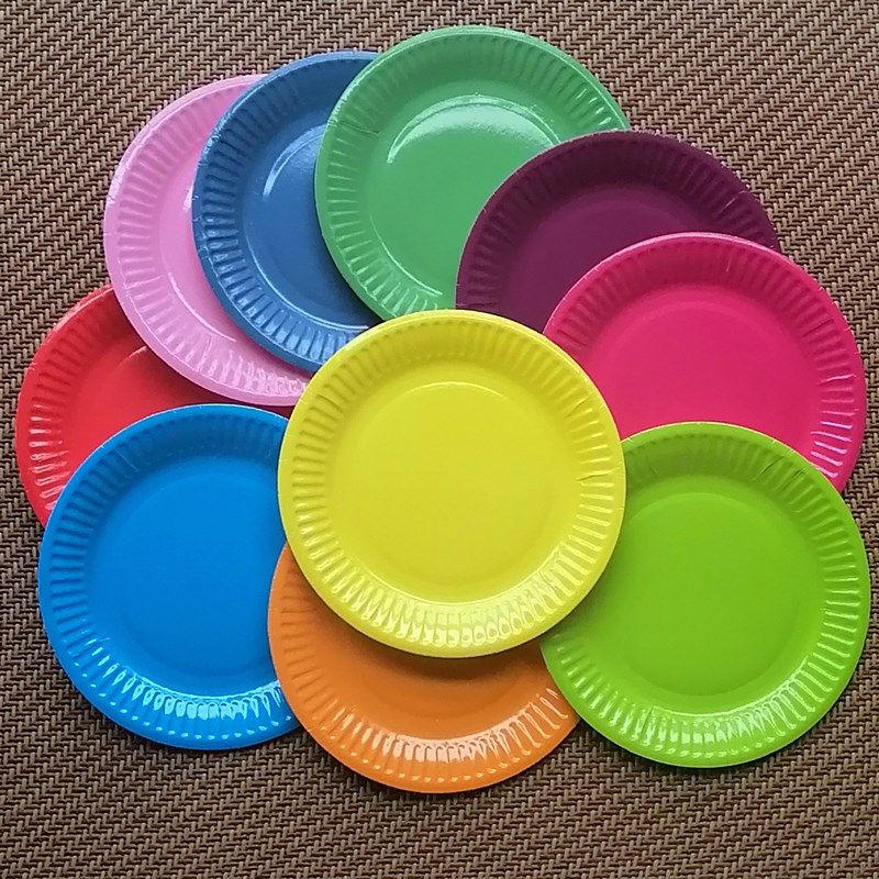Coloured paper disc paper disc children painting graffiti handmade DIY cupcakes early to teach handmade material cake tray