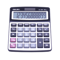 Deli 1673 1674 dual power solar calculator large screen button Office Financial Computer
