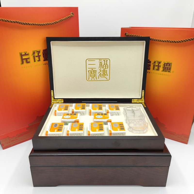 Pianzaihuang Gift Box, Empty Wooden Packaging Box for 24, 6, 8, 10 Tablets, High-End and Elegant Gift Box, Portable, Includes Pill Cutter