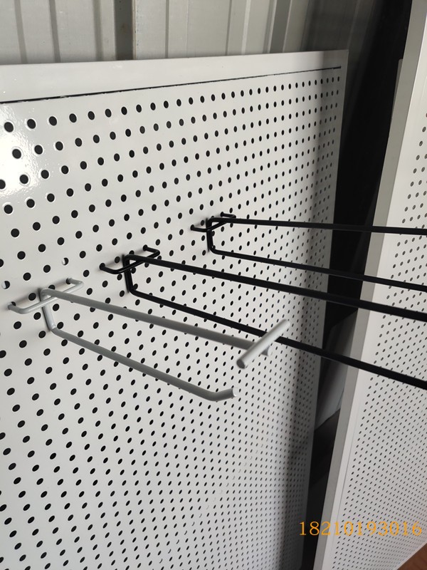Hole plate hook supermarket rack hook with a label 3 2 pitch white double line hook