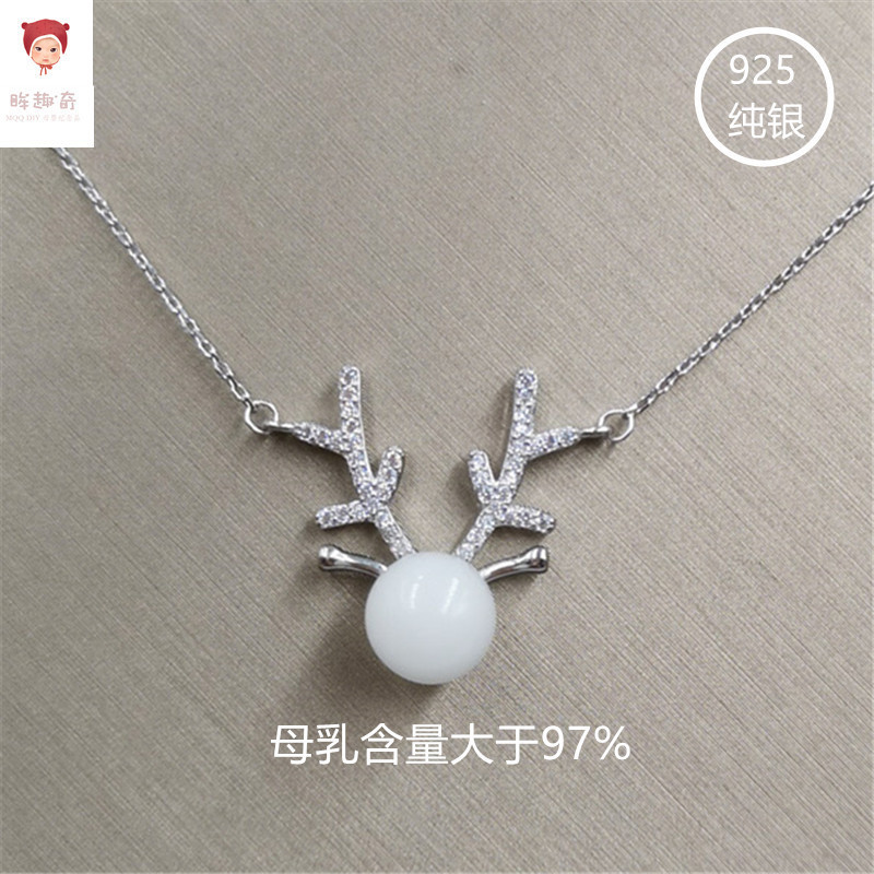 fetal hair breast milk pendant fetal hair baby souvenir deer have your fetal hair homemade sterling silver breast milk necklace diy