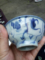  Blue and white open small bowl