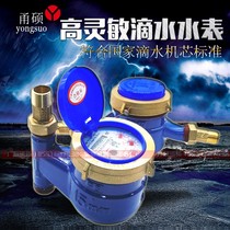 Highly sensitive water meter drip water meter household rental room cold water meter vertical rotor 4 minutes 6 points DN15 20