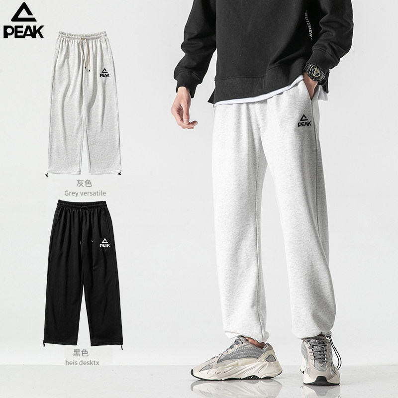 Pike Sports Pants Men's Pants Fall Pure Cotton Straight Drum Leather Pants Summer Thin breathable smoke tube Pants Loose Basketball Pants