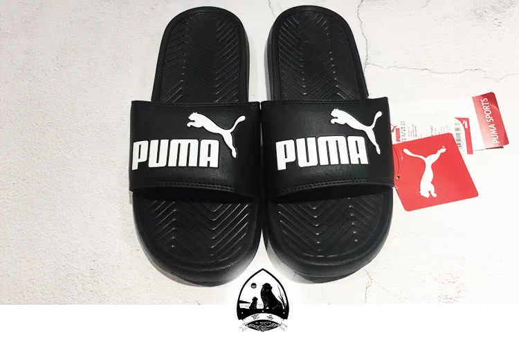 Puma Popcat Hummer Laser Phản quang 3M Đen Trắng Trắng Trắng Hồng Đen Đàn ông và Phụ nữ Dép chống nước 360265 - Dép thể thao